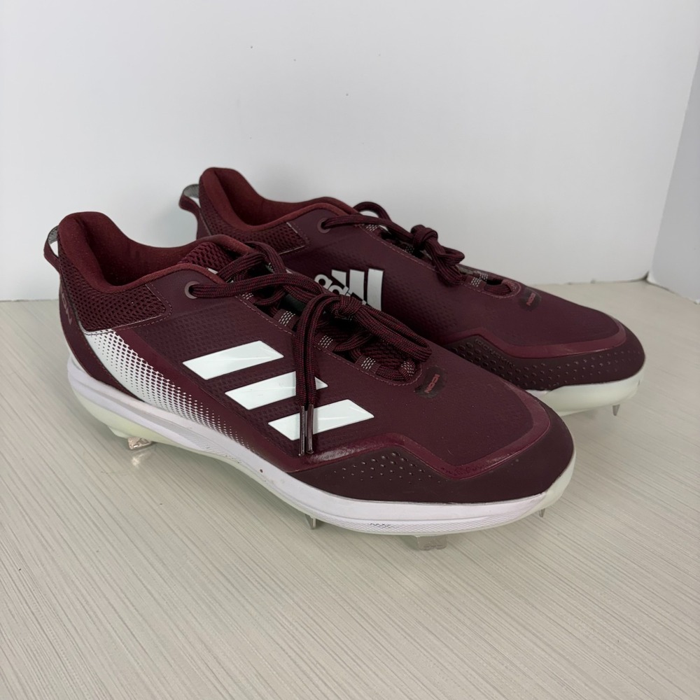 Adidas Icon 7 Metal Baseball Cleats Men's Size 13  Burgundy Red White FZ1555 NEW